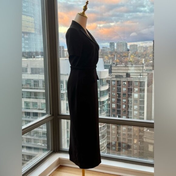 🆕 ROLAND MOURET 🧿 NWOT Belted Cady Midi Dress, Black - Sz UK 6 / US 2 - Picture 6 of 16